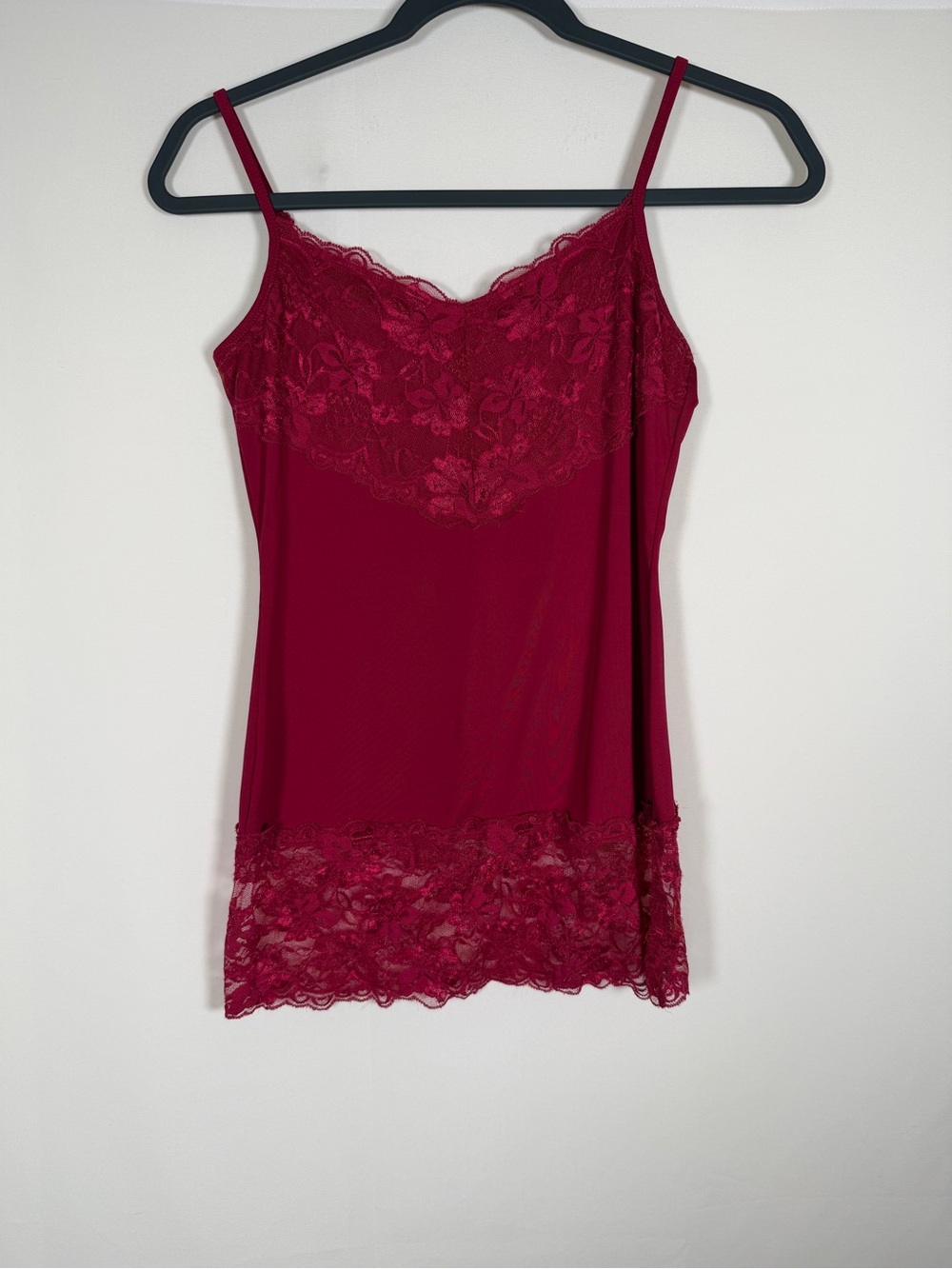 Studio Y Berry Y2K Lace Trim Layering Camisole